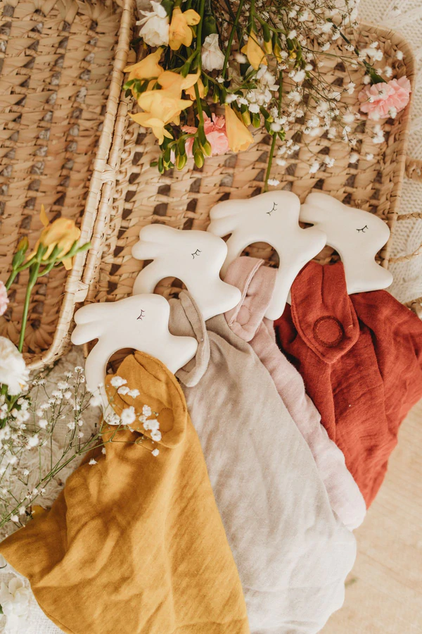 Beissring Hase mit Schmusetuch Gelb 4