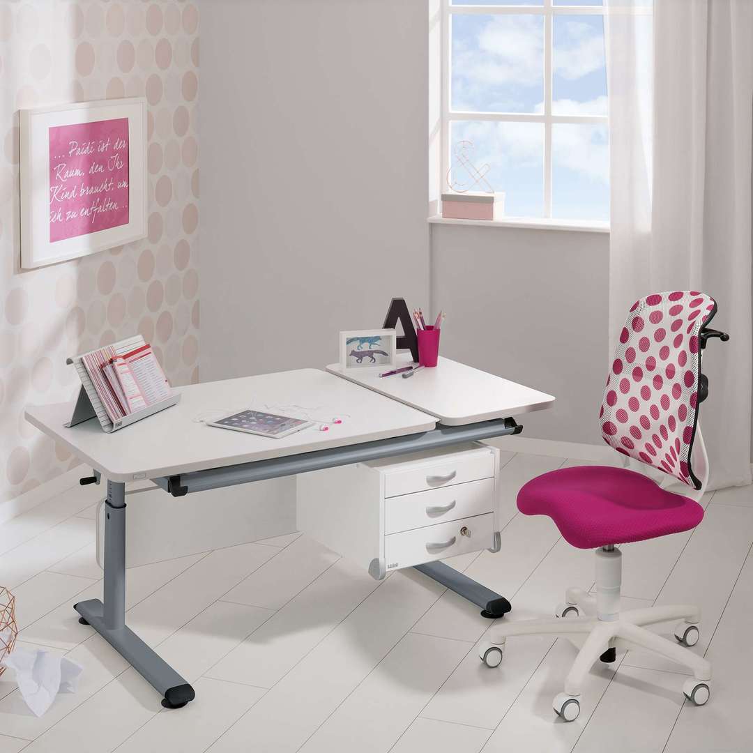 Schreibtisch Diego 130 GT Silber Weiss 2