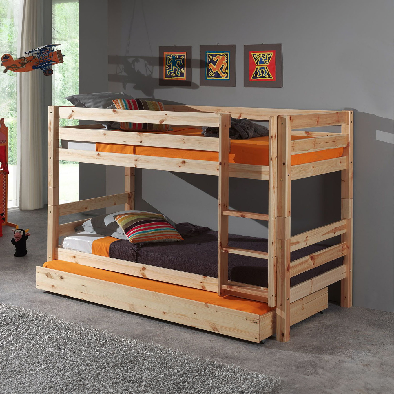 Etagenbett Pino inkl. Ausziehkasten Holz 2
