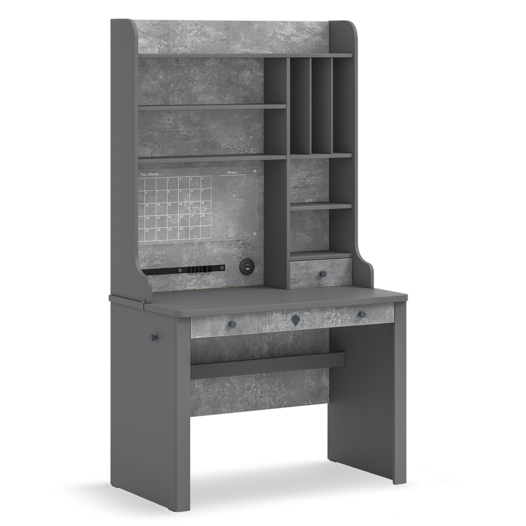 Schreibtisch Space Gray mit Aufsatz