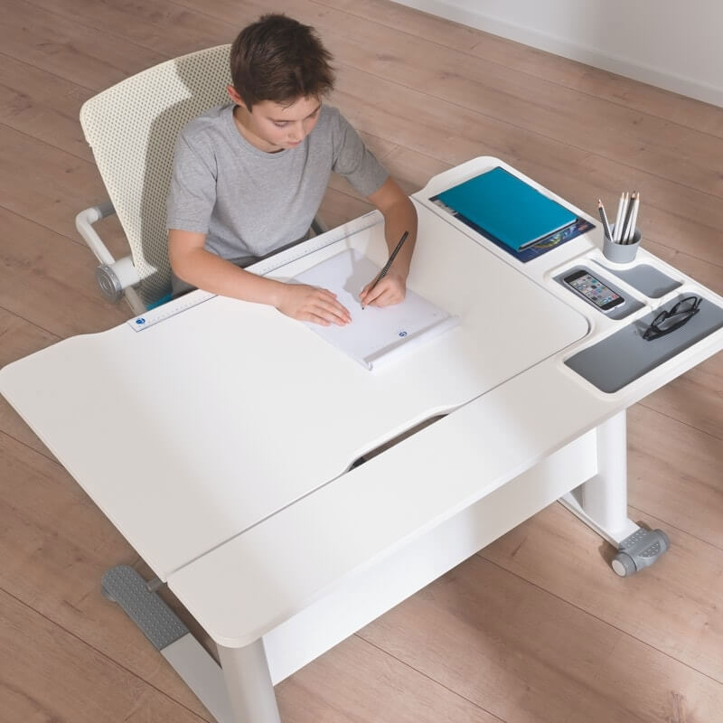 Schreibtisch Jaro Weiss für Linkshänder 2