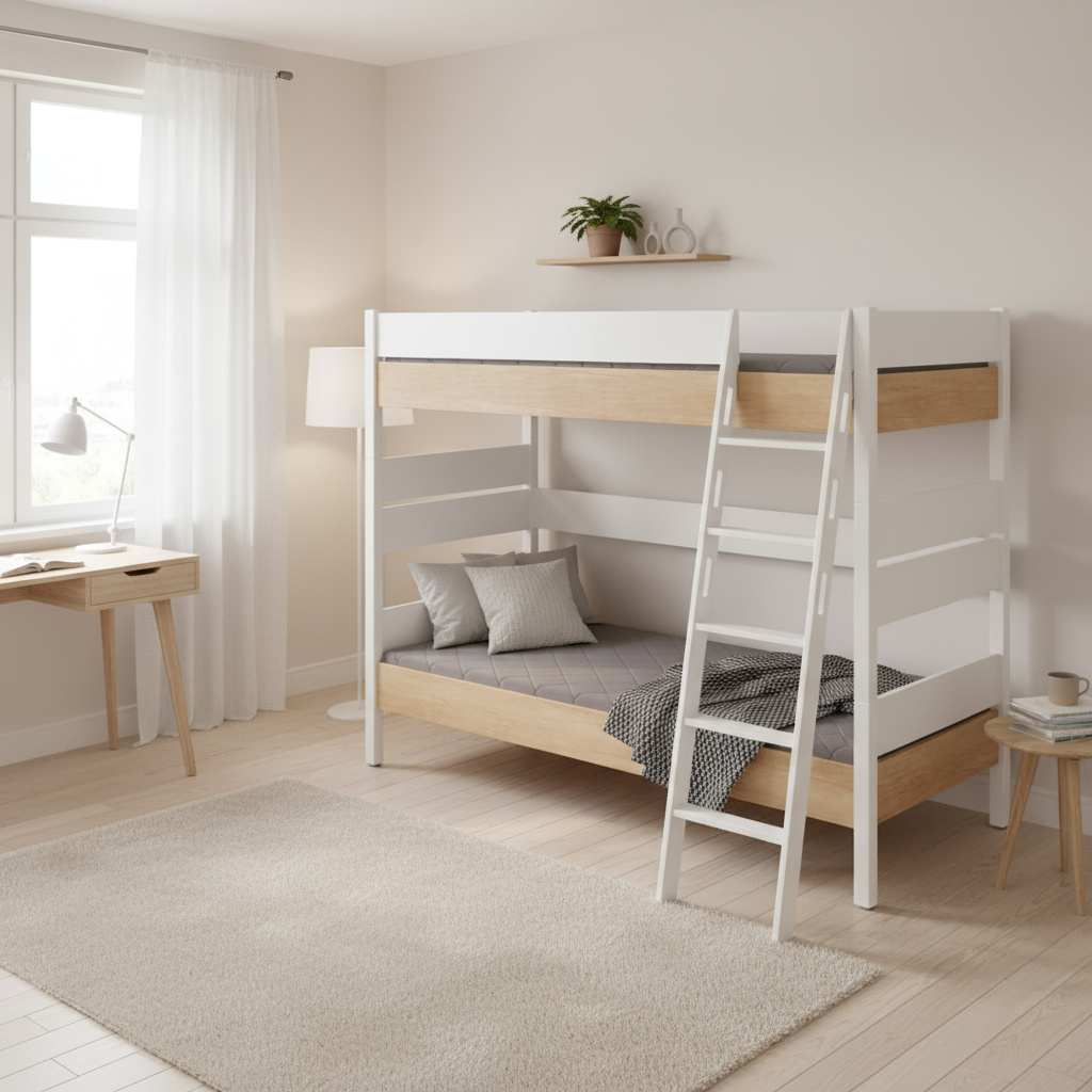 Hohes Etagenbett Kira Nebraska mit Schrägleiter, 90 x 200 cm 4