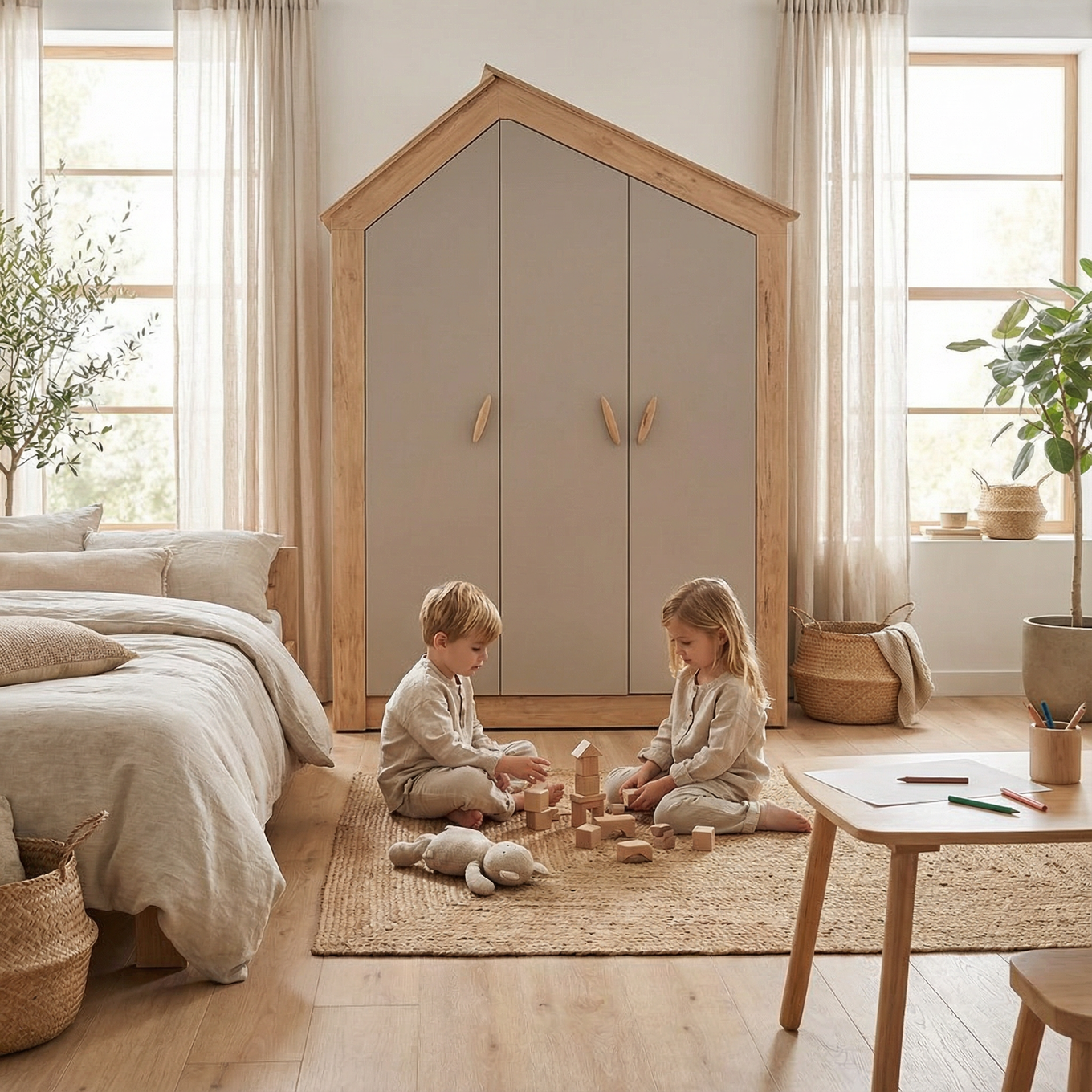 Kleiderschrank My House Natur, 3-türig 6