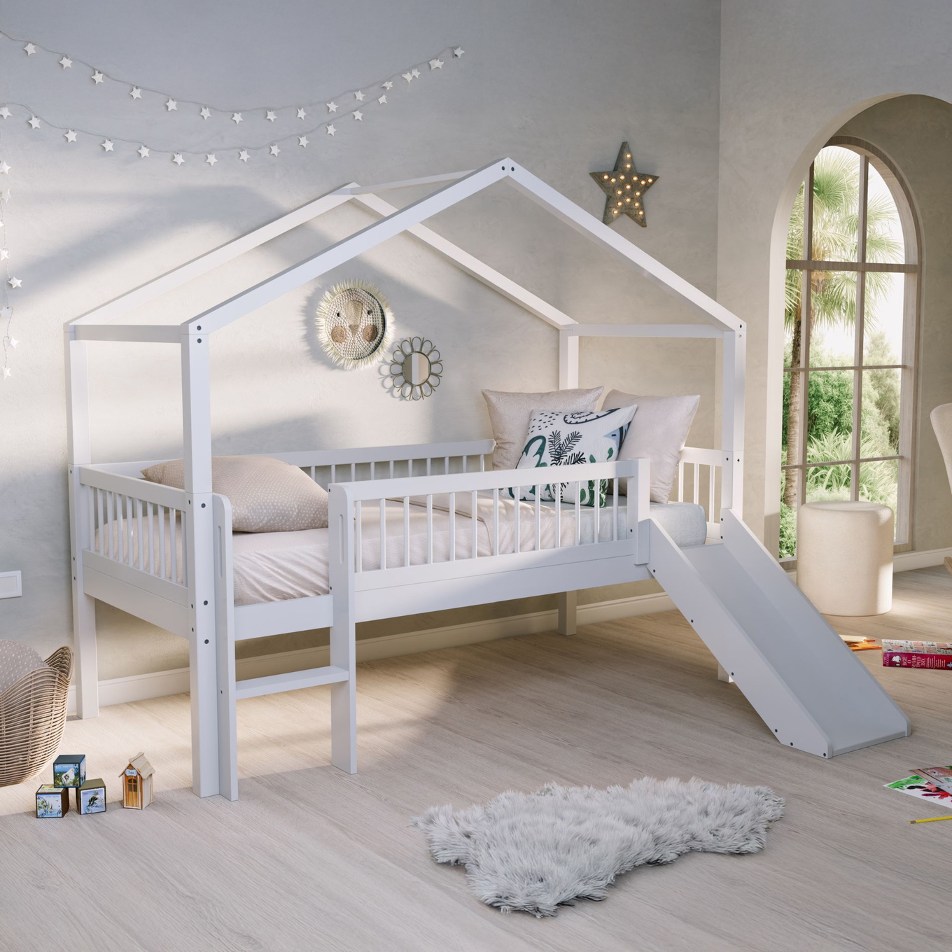 Hausbett Forrest mit Rutsche 4-teilig Set 3