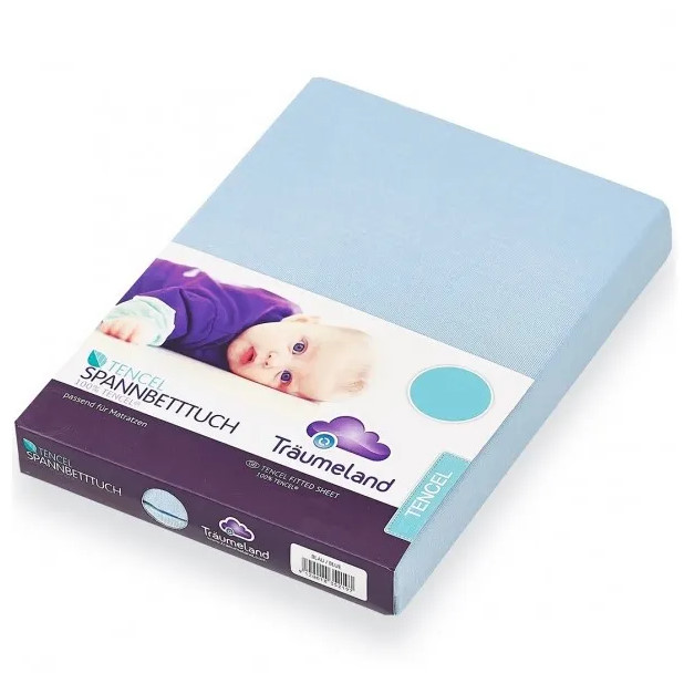 Fixleintuch Tencel Extra Hoch 60x120cm + 70x140cm Hellblau 1