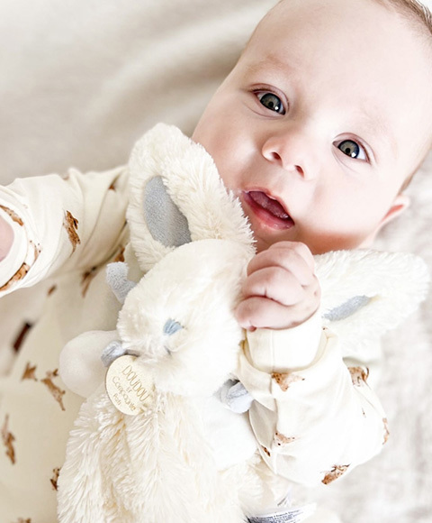 Schmusetuch Bonbon Hase Blau 2