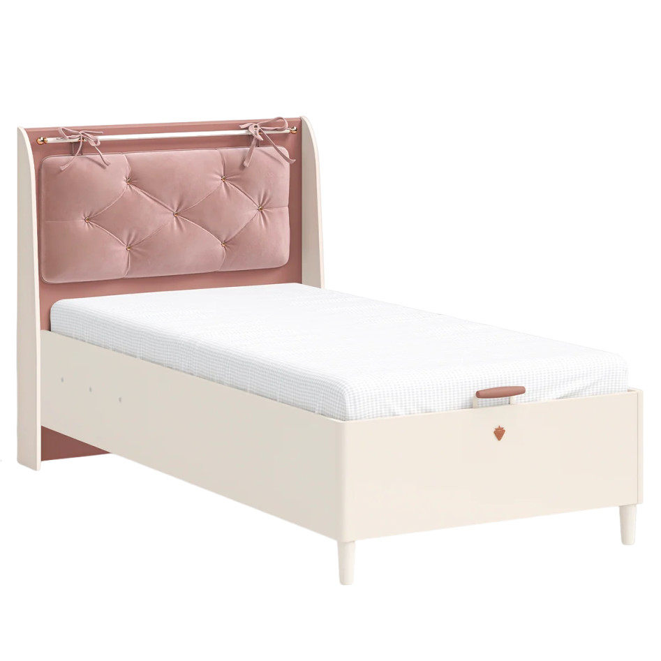 Bett Elegance mit Stauraum, mit Kopfteil, 100 x 200 cm