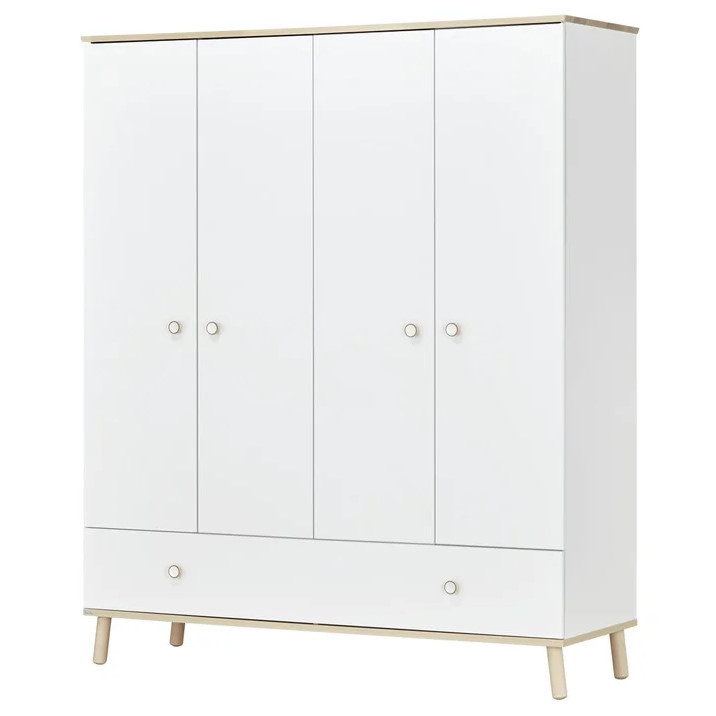 Kleiderschrank Ylvie 4-türig Weiss 3