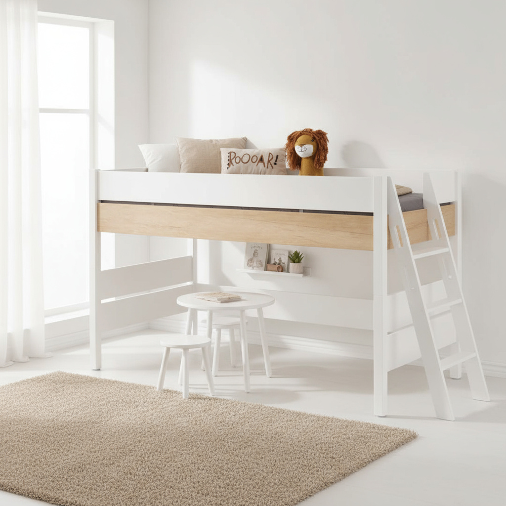 Halbhohes Bett Kira Nebraska mit Schrägleiter, 90 x 200 cm 4