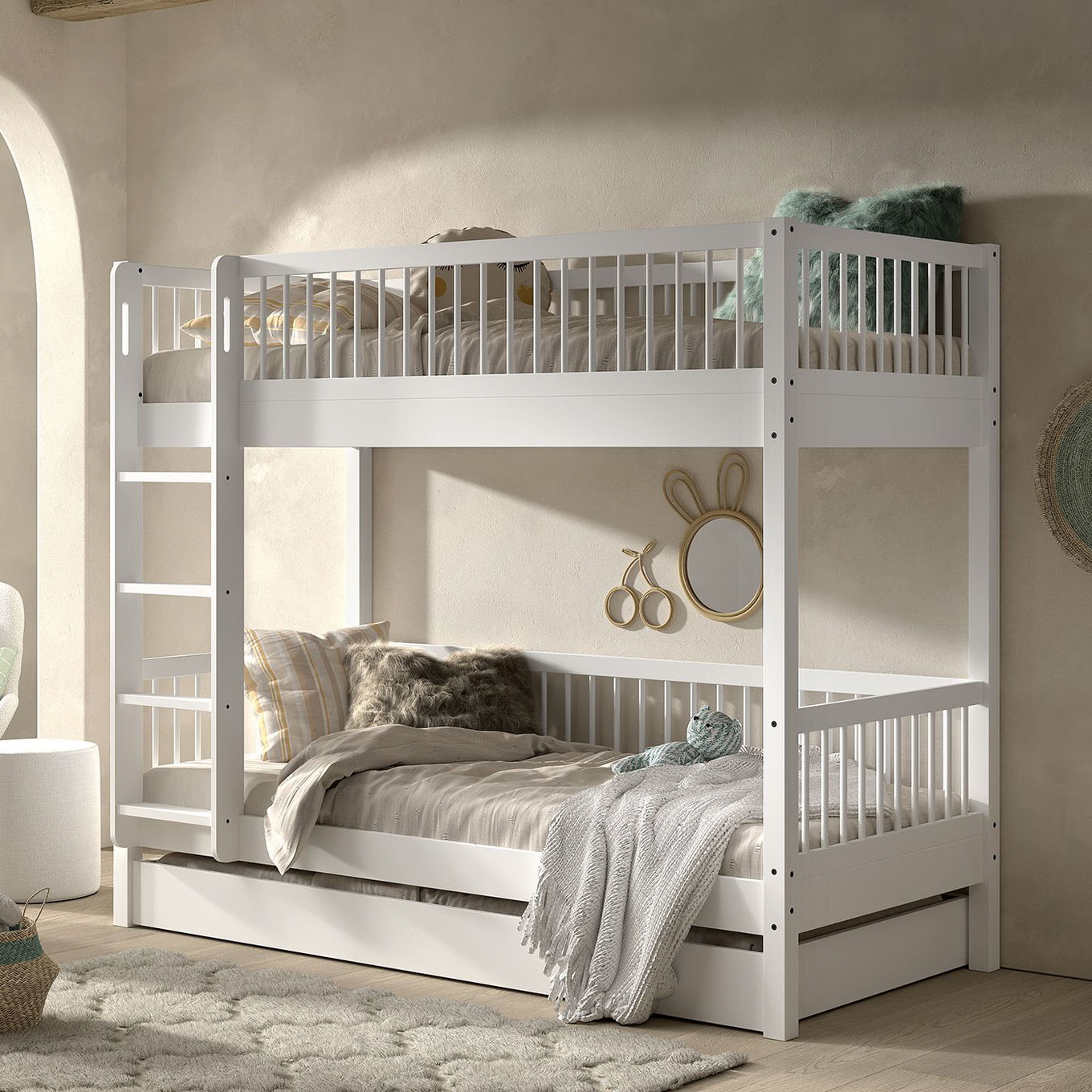 Etagenbett Forrest inkl. Ausziehkasten Weiss 2