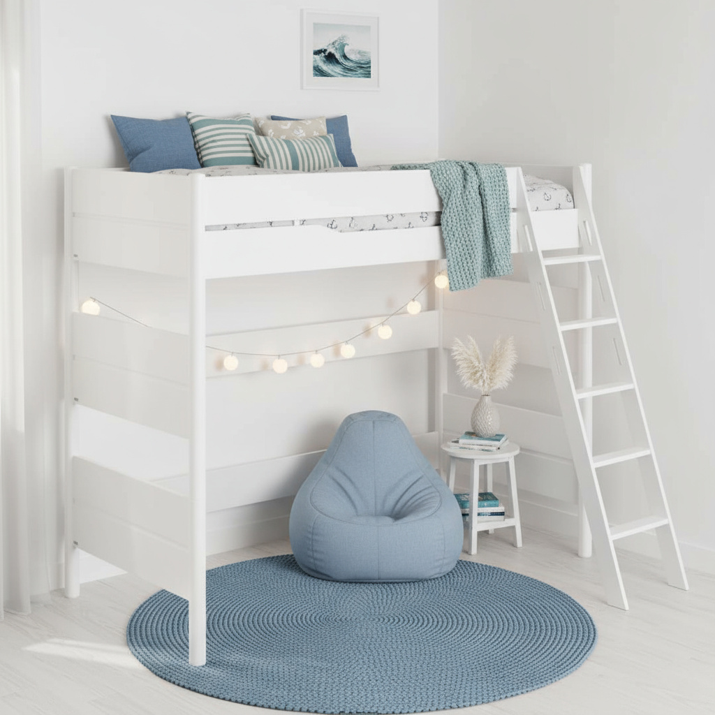 Hochbett Ylvie mit Schrägleiter, 90 x 200 cm 3