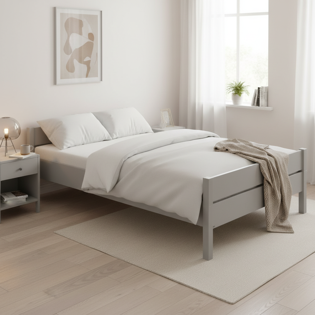 Bett Tiago Kieselgrau, 120 x 200 cm 3