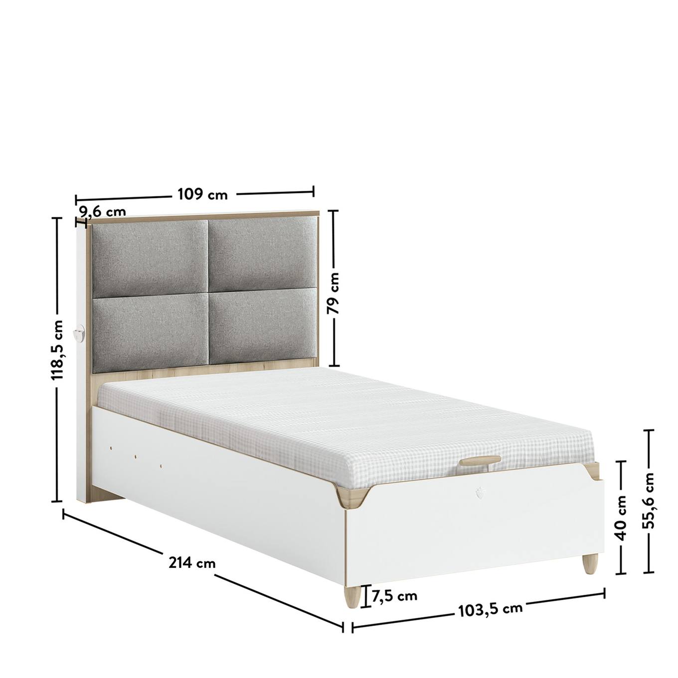 Bett Modera mit Stauraum, 100 x 200 cm 6