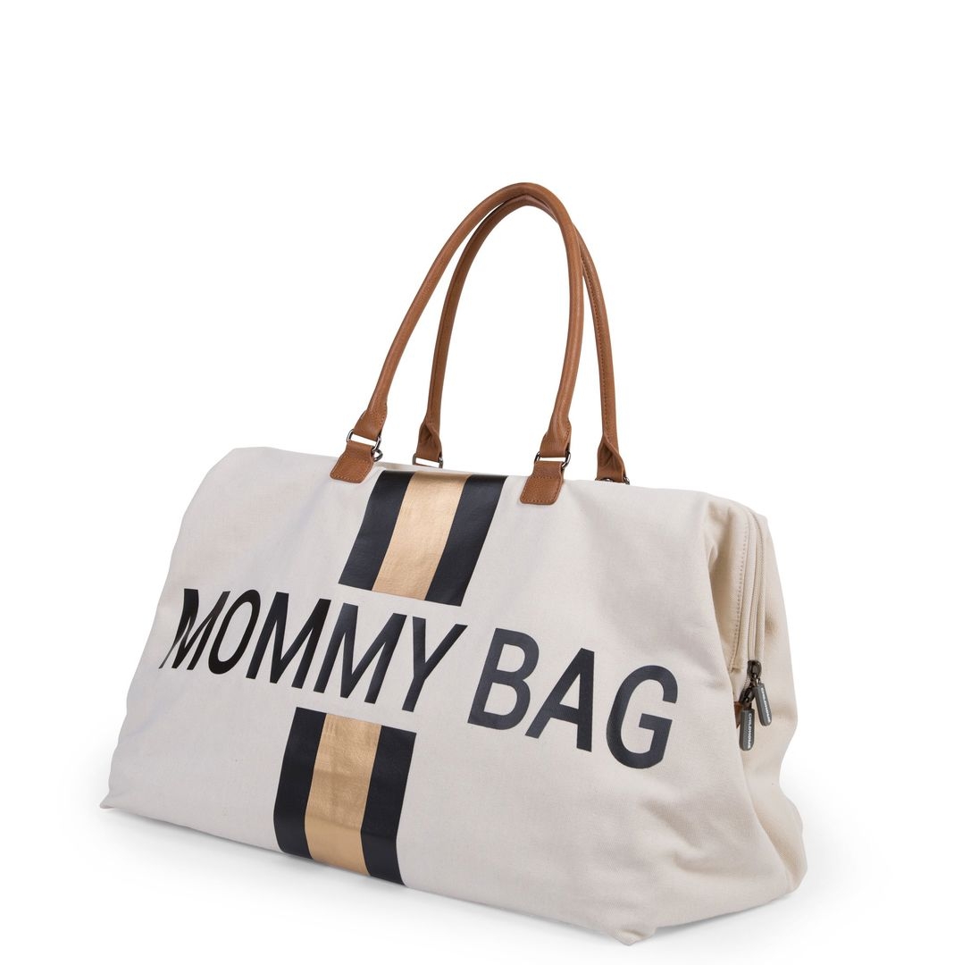 Mommy Bag Creme Streifen Schwarz Gold 4