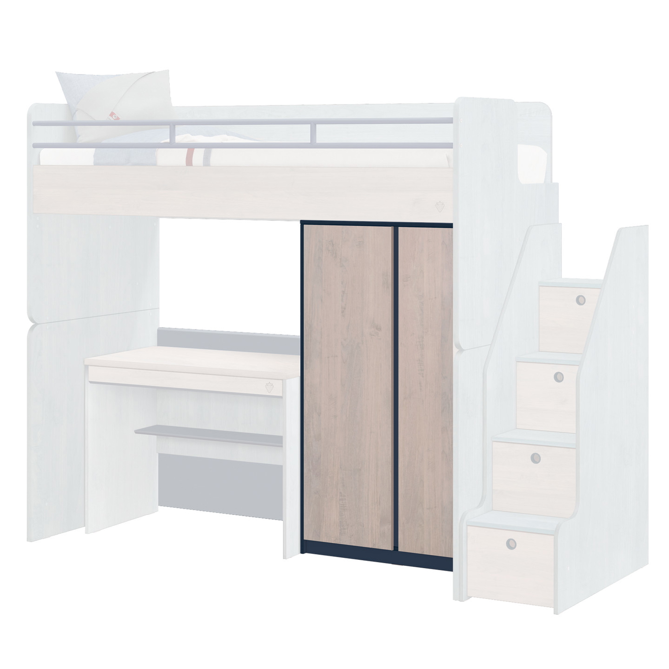 Kleiderschrank Studio Trio 2-türig Tief 8