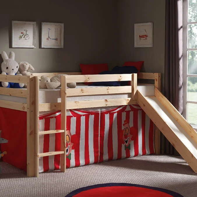 Halbhohes Bett Pino mit Rutsche Natur #2