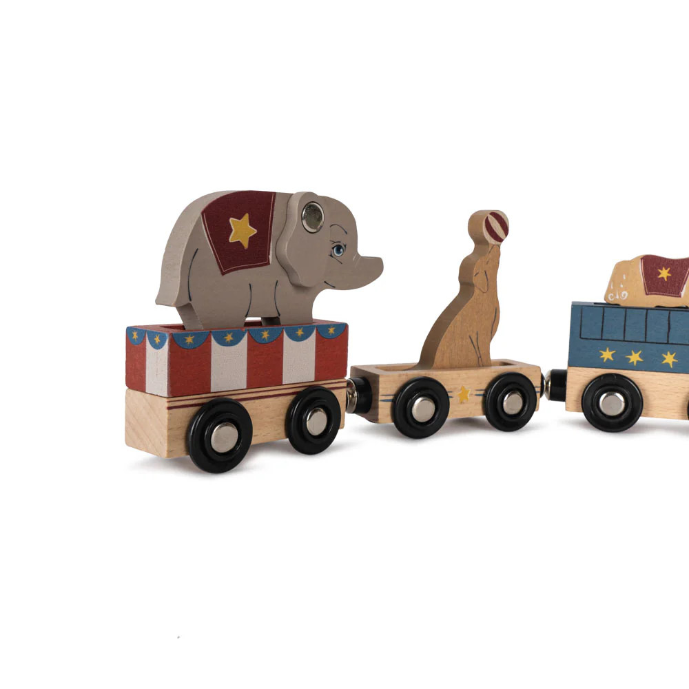 Holztiereisenbahn mit Tieren FSC 7